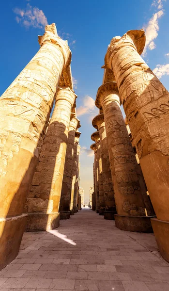 Antike Säulen Der Großen Hypostilhalle Karnak Tempel Luxor Ägypten — Stockfoto