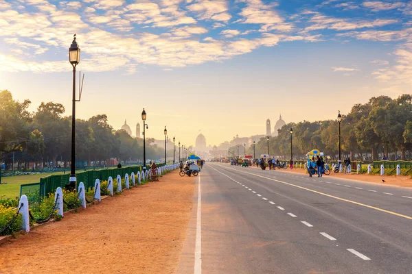 Sunset Road Presidential Residance Rashtrapati Bhavan New Delhi India — Stok fotoğraf