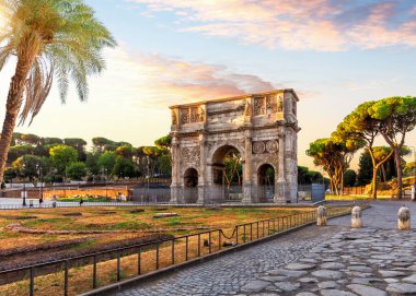 The Arch of Constantine by the Coliseum, famous place of visit in Rome, Italy.