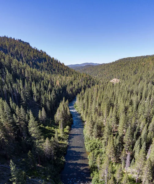Overhead View Wilderness River Northern California — Photo