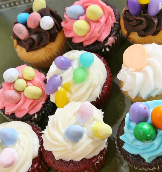 Cupcakes with oval eggs — Stock Photo, Image