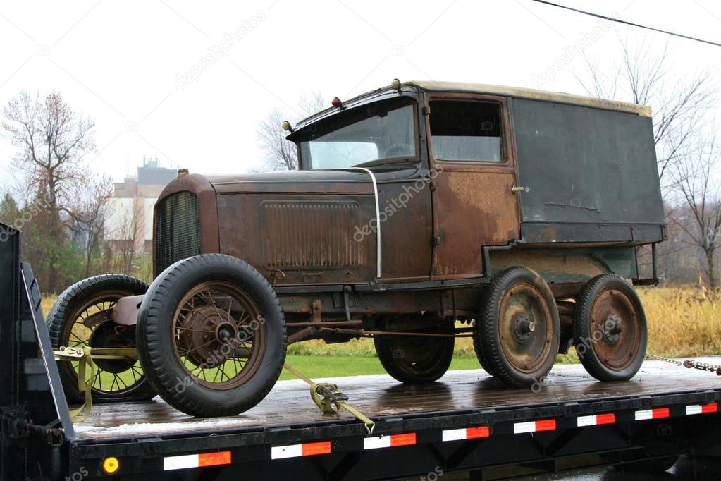 1920 Ford Pickup Old Ford Truck On A Flatbed Stock