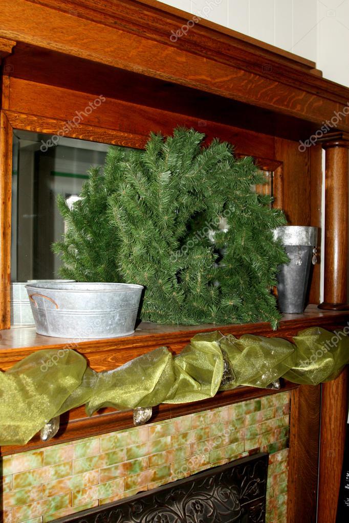 Images Tile Fireplace Surrounds Fireplace Mantel With Wreath
