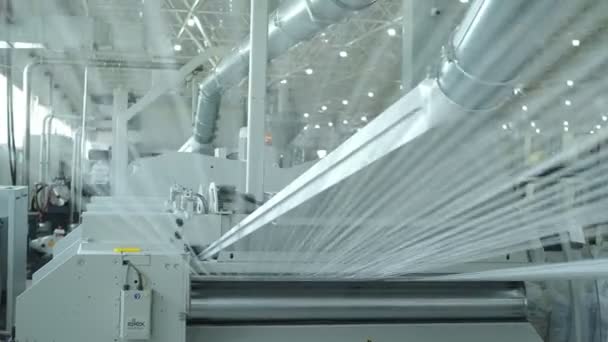 Polymer Thread Making Machine Action Slow Motion — Vídeo de stock