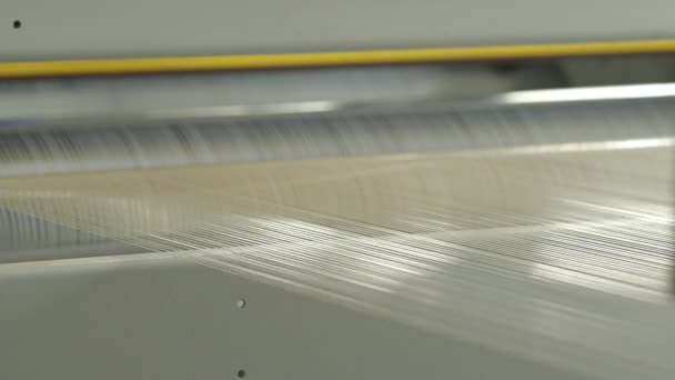 Closeup Polymer Thread Making Machine Action Slow Motion — Stockvideo