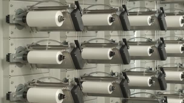 Polymer Thread Winding Machine Action Slow Motion — Vídeo de Stock