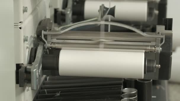 Closeup Polymer Thread Winding Machine Action Slow Motion — Vídeo de Stock
