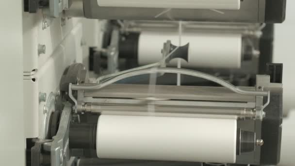 Closeup Polymer Thread Winding Machine Action Slow Motion — 图库视频影像
