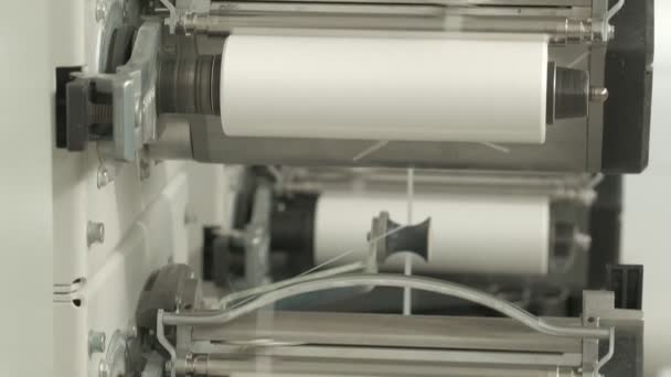 Closeup Polymer Thread Winding Machine Action Slow Motion — Vídeos de Stock
