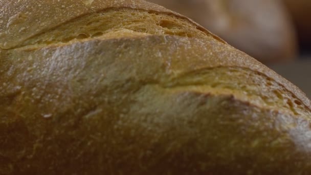 Camera Zoom Sliced Whole Wheat Bread Wheat Ears Clay Pots — 비디오