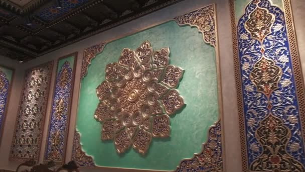 Dining Room Richly Colored Walls Ceiling Arabic Oriental Patterns Main — Video