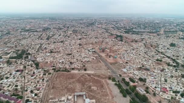 Ciudad Vieja Bujará Panorama Ciudad Con Fortaleza Del Arca Como — Vídeos de Stock