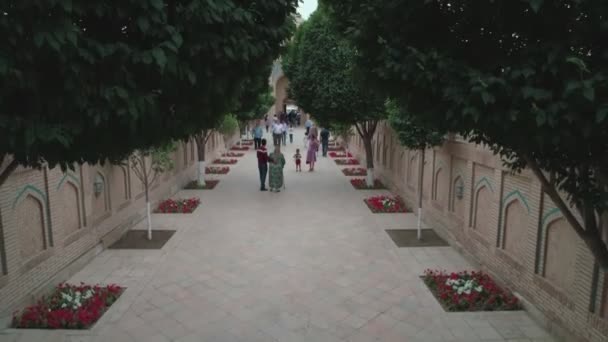 Введення Меморіальний Комплекс Багуддіна Накшбанда Поблизу Бухари Дронова Камера Фільмує — стокове відео