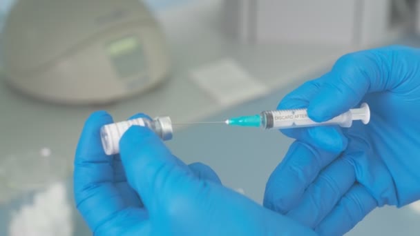 Vaccine Lab Testing Injection Process Nurse — Video Stock