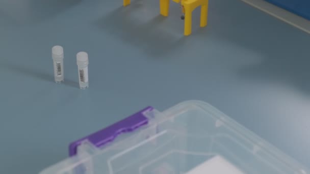 Covid Vaccine Samples Containers Slow Motion — Video