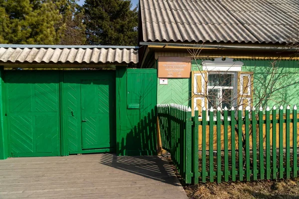 Ovsyanka Krasnoyarsk Region April 2019 Wooden Gates Gate House Museum — 图库照片