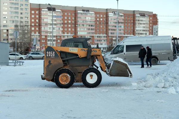 Krasnoyarsk Krasnoyarsk Territory November 2021 Mustang Mini Loader Bucket Removes — Stock Photo, Image