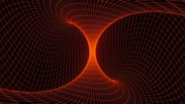 Movimento loop senza soluzione di continuità sci-fi spazio-tempo distorto wormhole griglia — Video Stock