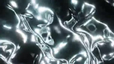 Soyut gümüş sıvı cıva ya da yansımalı sıvı metal yüzey dalgası