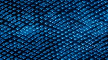 Derin mavi küplerin hareket eden canlı dalga yapısı. Döngülü 3d oluşturma hareketi