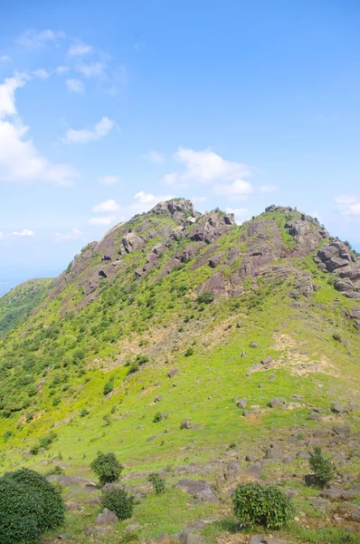 High mountain with great rocks at s — Stock Photo, Image