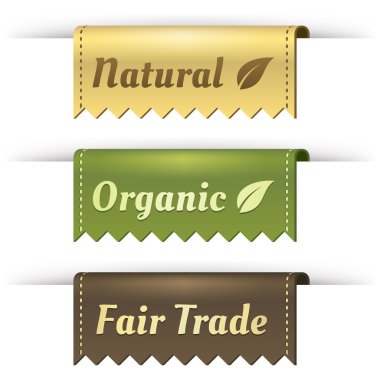 doğal, organik ve adil ticaret için şık etiketi Etiketler