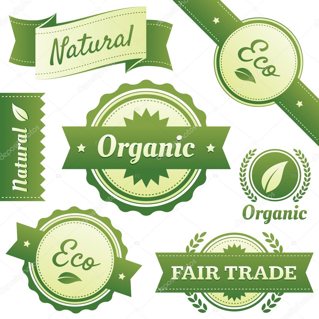 High Quality Natural, Organic, Eco, and Fair Trade Labels