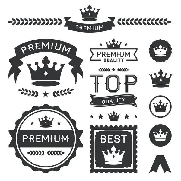 Premium Crown Badges & Vector Element Collection Vector Graphics