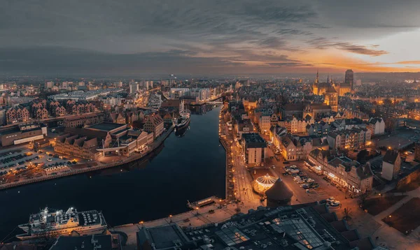 Gdansk Sera Dall Alto — Foto Stock