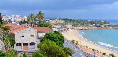A panoramic view of Tarragona, in Spain clipart