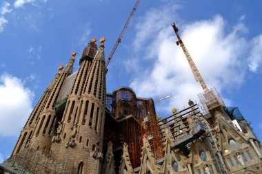 expiatory kilise Kutsal Aile (sagrada familia) mimar gaudi, binanın 1882, barcelona, İspanya'da başladı.
