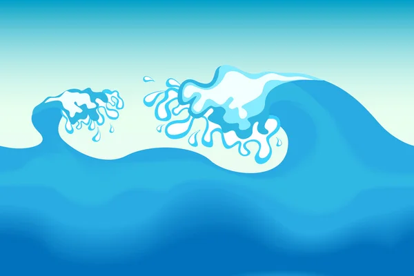 Patrón horizontal sin costuras - olas de mar de verano, ilustración vectorial — Vector de stock