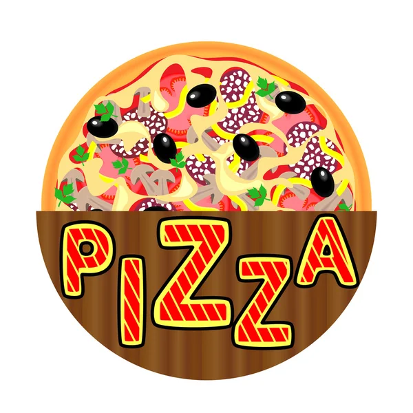 Pizza menymall, pizza ikon, vektor illustration — Stock vektor