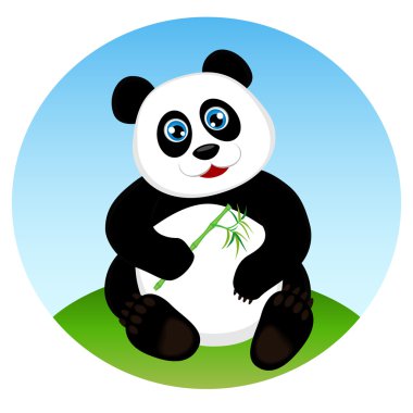 Bambu yemek ve oturma sevimli panda