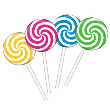 Set with different colorful lollipops, vector illustration clipart