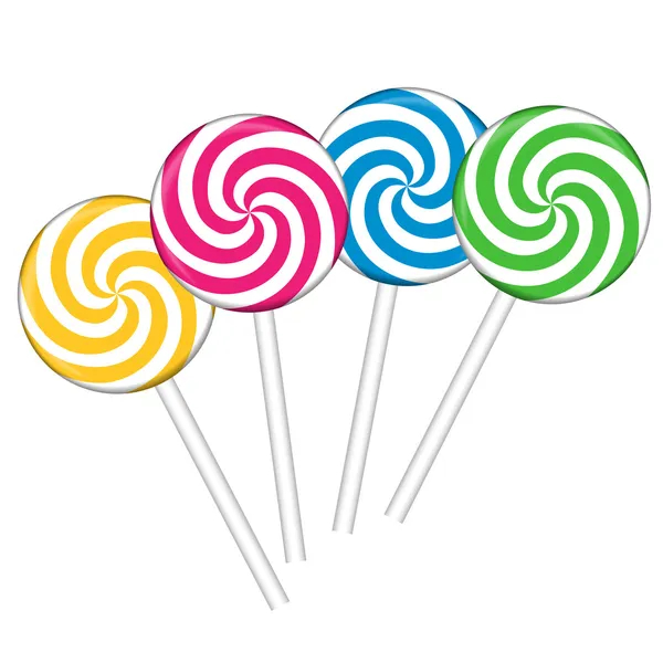 Set with different colorful lollipops, vector illustration — Stock Vector