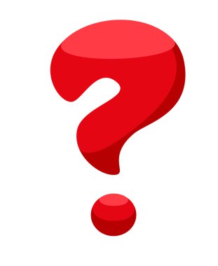 beyaz izole kırmızı soru işareti