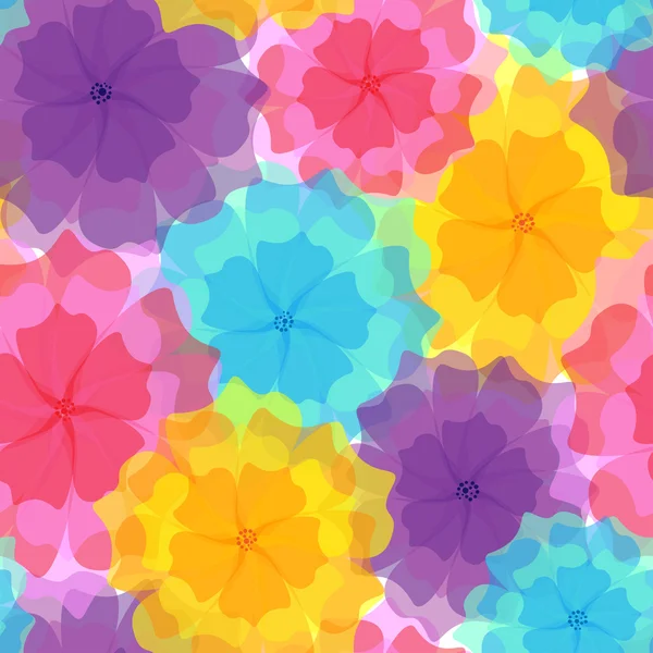 Безшовний візерунок - барвисті квіти — стоковий вектор