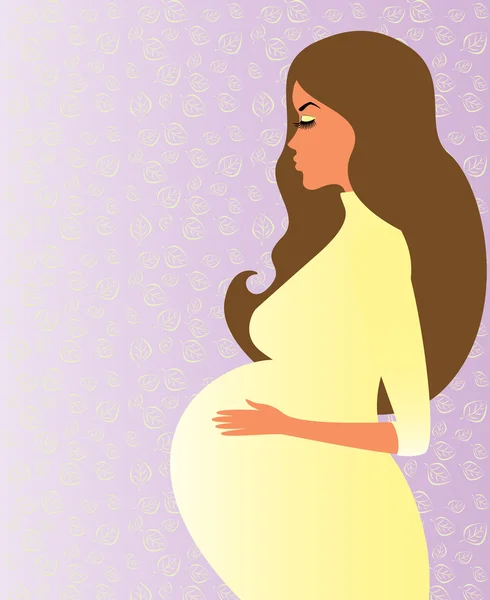 Profil schöne schwangere Frauen, Vektor — Stockvektor