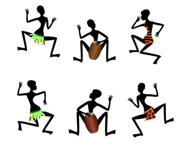 Dança engraçada de preto, ilustração vetorial — Vetor de Stock
