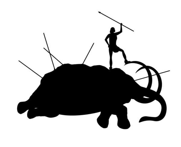 Antiguo mamut muerto aislado sobre un fondo blanco, ilustración vectorial — Vector de stock