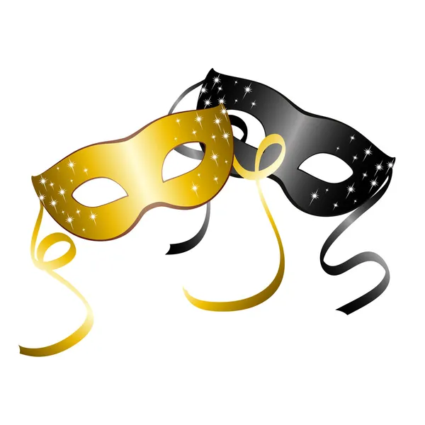 Two carnival masks. Vector illustration. — Stock Vector