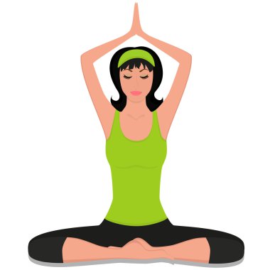 genç kadın üzerinde beyaz izole yoga uygulamak