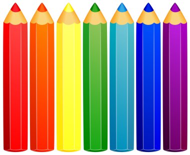 Renkli kalemlerle arka plan. Vektör illüstrasyonu