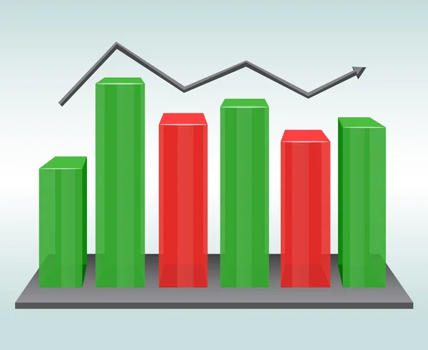 Gráfico de negocios. Flecha de crecimiento . — Vector de stock