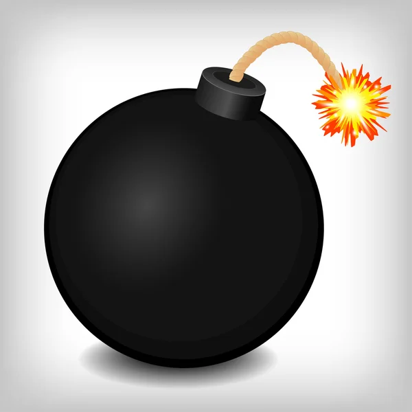 Une bombe noire va exploser. — Image vectorielle