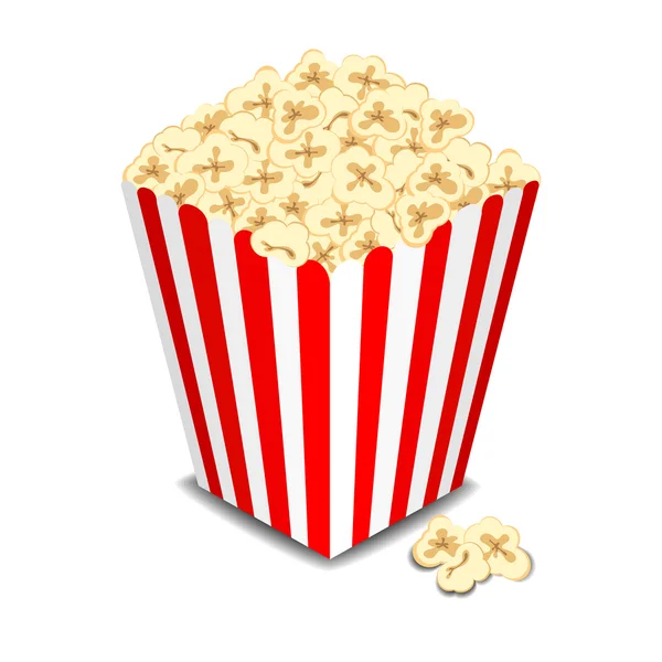 Schachtel mit Popcorn, Vektorillustration — Stockvektor