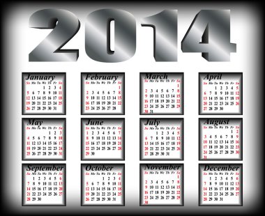 yeni bir 2014 yılı takvimi