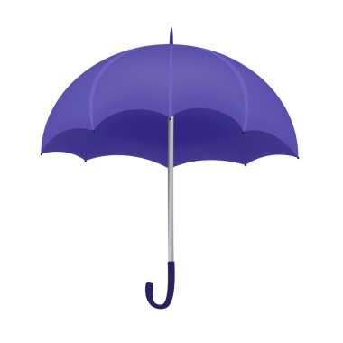 Beyaz arka plan üzerinde izole mor şemsiye