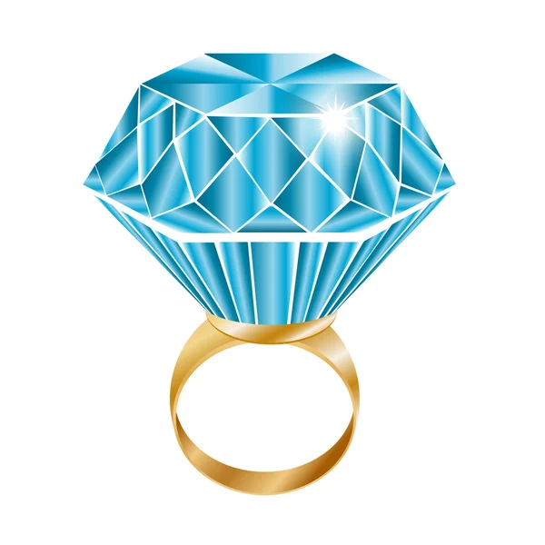 Glanzende diamanten ring, vector illustratie — Stockvector